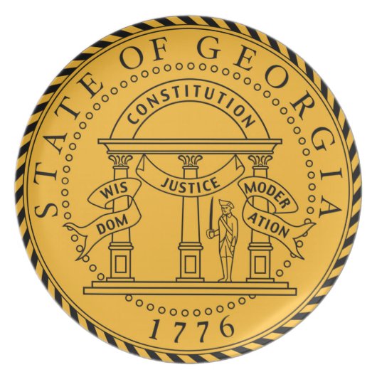 Georgia state seal america republic symbol flag plate (Front)
