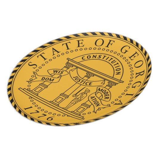Georgia state seal america republic symbol flag plate (Left Side)