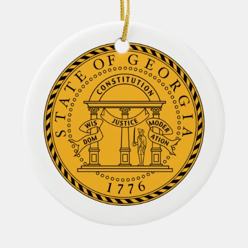 Georgia State Seal Ceramic Ornament