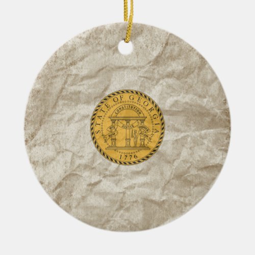 Georgia State Seal Ceramic Ornament