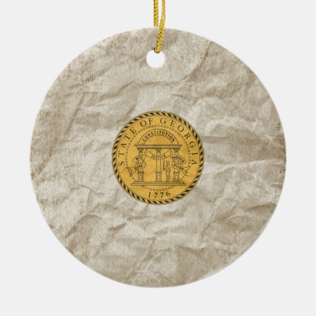 Georgia State Seal Ceramic Ornament (Front)
