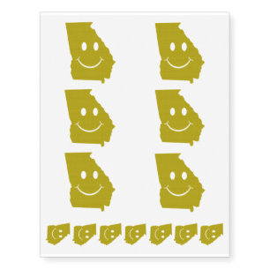 Georgia State Shape Face Temporary Tattoos