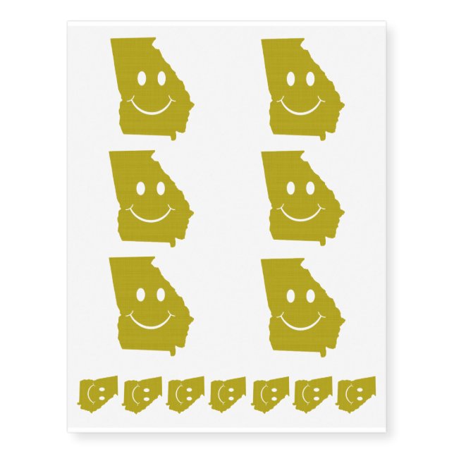 Georgia State Shape Face Temporary Tattoos (Front)