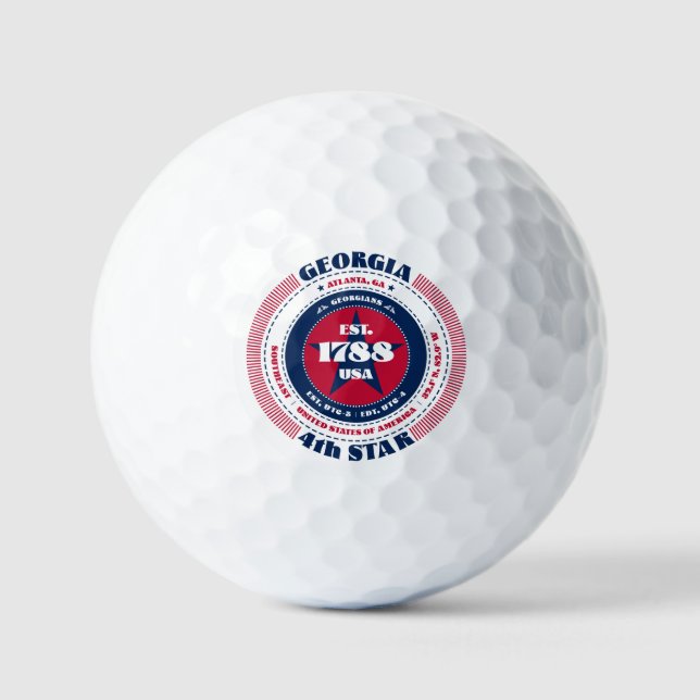 Georgia Statehood Patriotic Gift Golf Balls (Front)