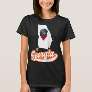 Georgia Stateoutline with flag Love GA Raglan T-Shirt