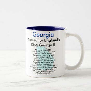 Georgia Symbols & Map Two-tone Coffee Mug by archemedes at Zazzle
