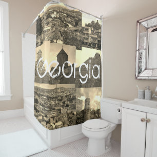 Georgia Tbilisi Kazbegi Cityscape Architecture Shower Curtain