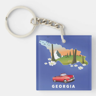 Georgia travel poster keychain