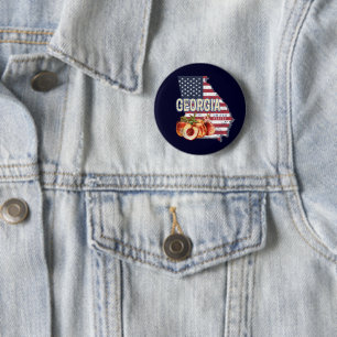 Georgia United States Retro State Map Vintage USA Button