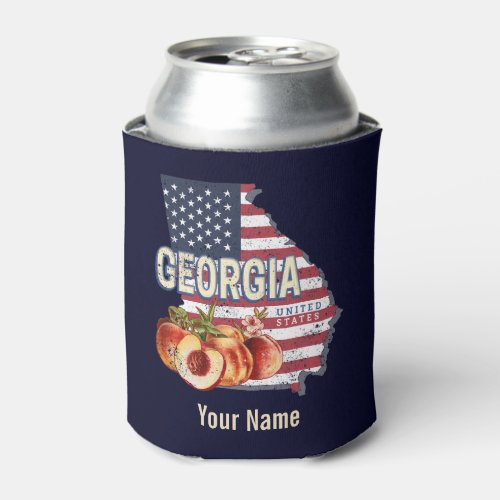 Georgia United States Retro State Map Vintage USA Can Cooler