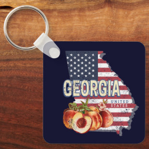Georgia Peach Keychains - No Minimum Quantity