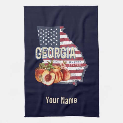 Georgia United States Retro State Map Vintage USA Kitchen Towel