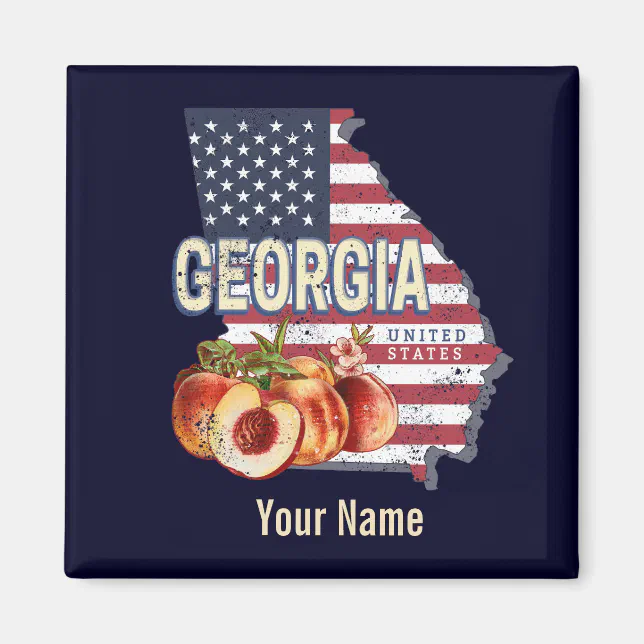Georgia United States Retro State Map Vintage USA Magnet | Zazzle