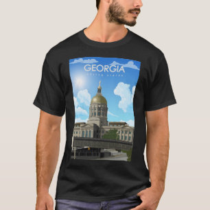 Georgia United States Vinatge Minimal Retro Travel T-Shirt