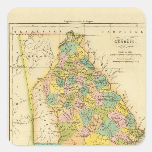 Georgia US Square Sticker (Front)