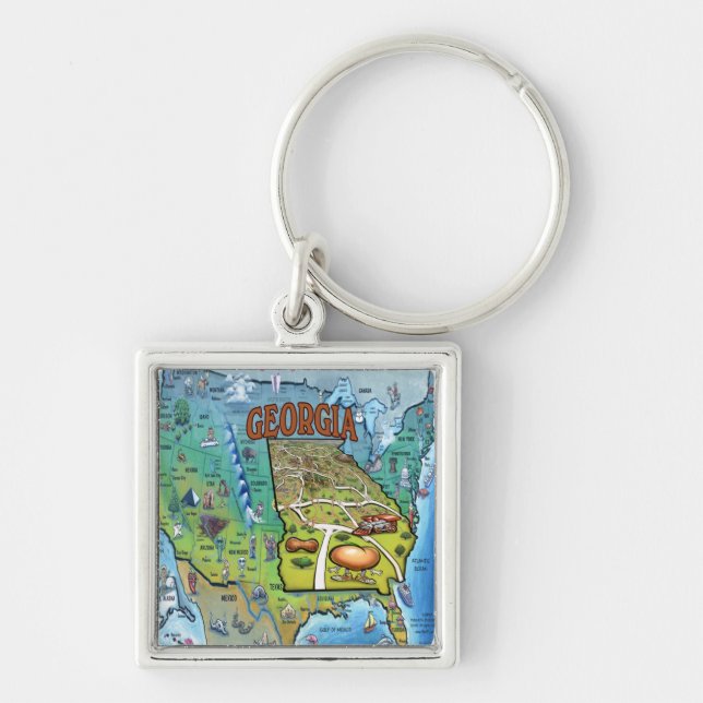 Georgia USA Map Keychain (Front)