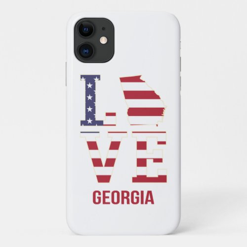 Georgia USA State Love iPhone 11 Case