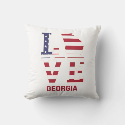 Georgia USA State Love Throw Pillow