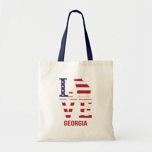 Georgia USA State Love Tote Bag