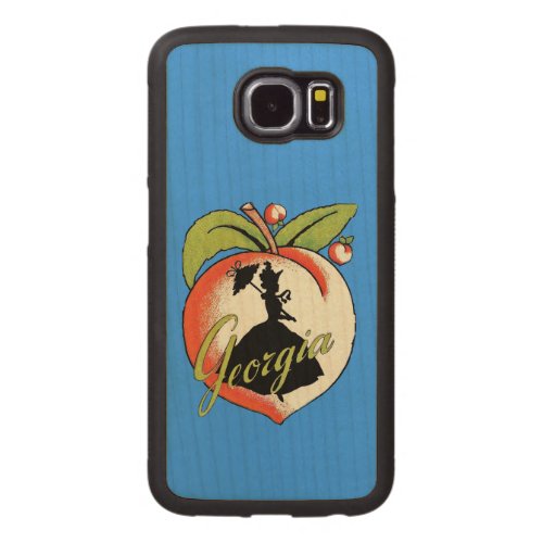 Georgia Vintage Peach Silhouette Southern Belle Carved Wood Samsung Galaxy S6 Case