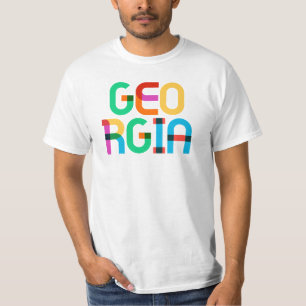 Georgia Vintage Retro Pop Art 80s Primary Colors T-Shirt