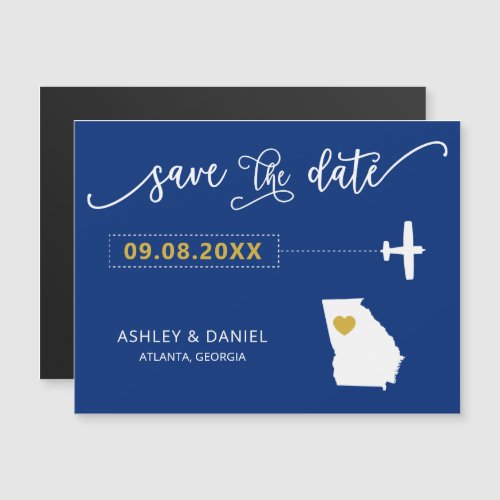 Georgia Wedding Save the Date Card Map Magnetic Invitation