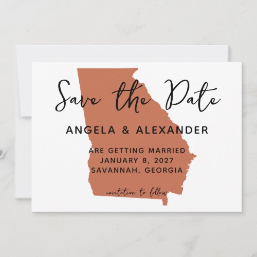 Georgia Wedding Terracotta Save The Date