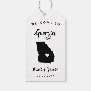 Georgia Wedding Welcome Bag Tags, Map Gift Tags