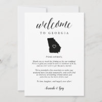 Georgia Wedding Welcome Letter & Itinerary