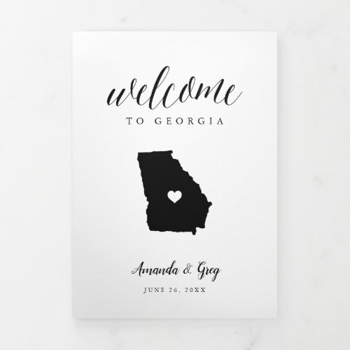 Georgia Wedding Welcome Letter  Itinerary Tri_Fold Program