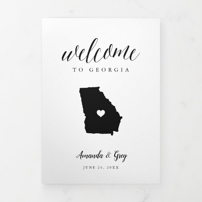 Georgia Wedding Welcome Letter & Itinerary Tri-Fold Program (Cover)