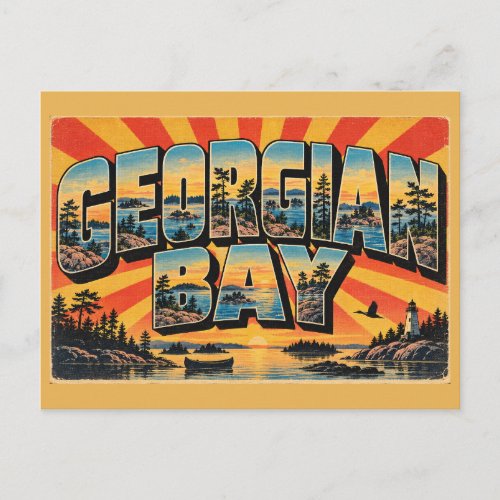 Georgian Bay ON Islands Canadian Shield Art Postcard