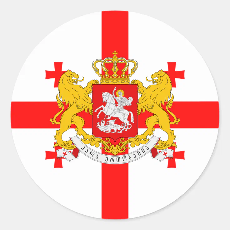 Decal Sticker Georgian with Flag of Georgia and USA 