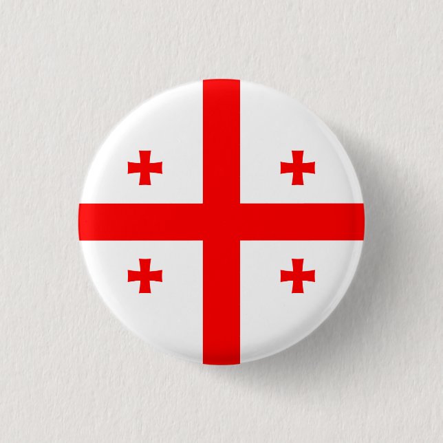 Georgian Flag, Flag of Georgia Button (Front)