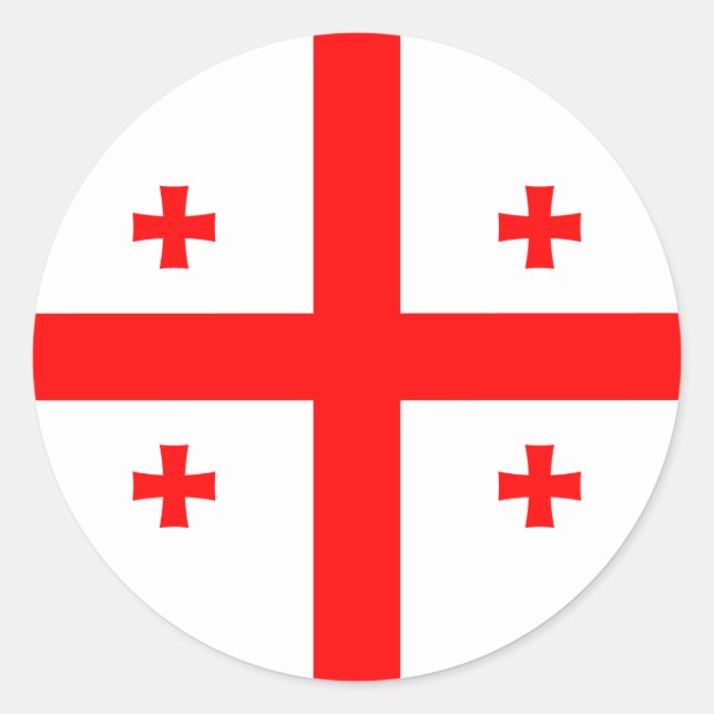 Georgian Flag, Flag of Georgia Classic Round Sticker (Front)