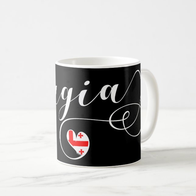 Georgian Flag in Heart, Georgia Coffee Mug (Front Right)