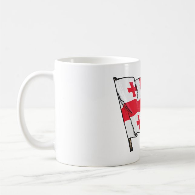 Georgian Flag Red and White Cross Coffee Mug (Left)