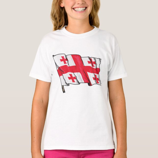 Georgian Flag Red and White Cross T-Shirt (Front)