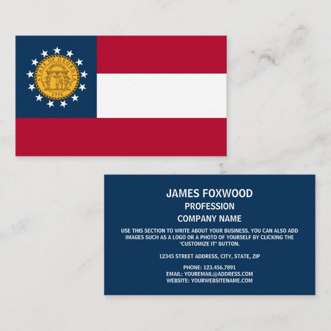 Georgian Flag & Seal, Flag of Georgia Business Card (Front/Back)