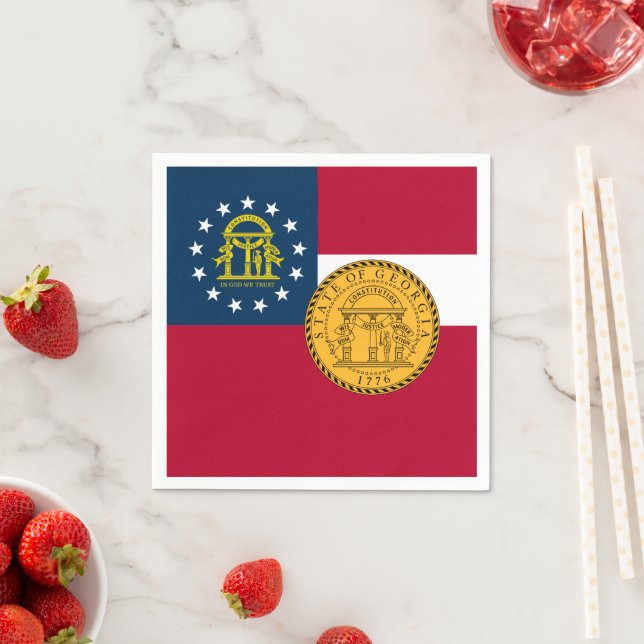 Georgian Flag & Seal, Flag of Georgia Napkins (Insitu)