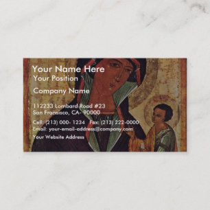 Georgian Madonna By Meister Der Schule Von Nowgoro Business Card