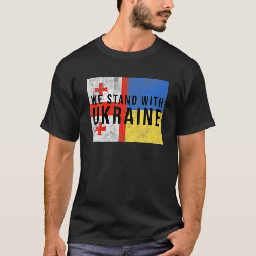 Georgian Ukrainian Flag Flag Friendly Countries T_Shirt