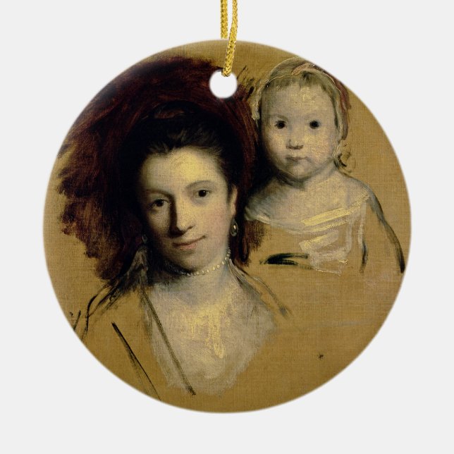 Georgiana, Countess Spencer and her Daughter Lady Ceramic Ornament (Front)