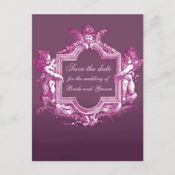 Georgiana (plum) Save The Date Announcement Postcard by WickedlyLovely at Zazzle