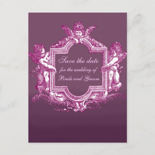 Georgiana Plum Save the Date Announcement Postcard