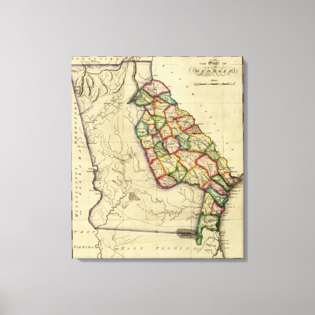 GeorgiaPanoramic MapGeorgia Canvas Print (Front)