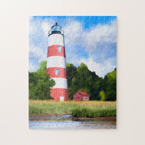 Georgias Sapelo Island Lighthouse Art Puzzle