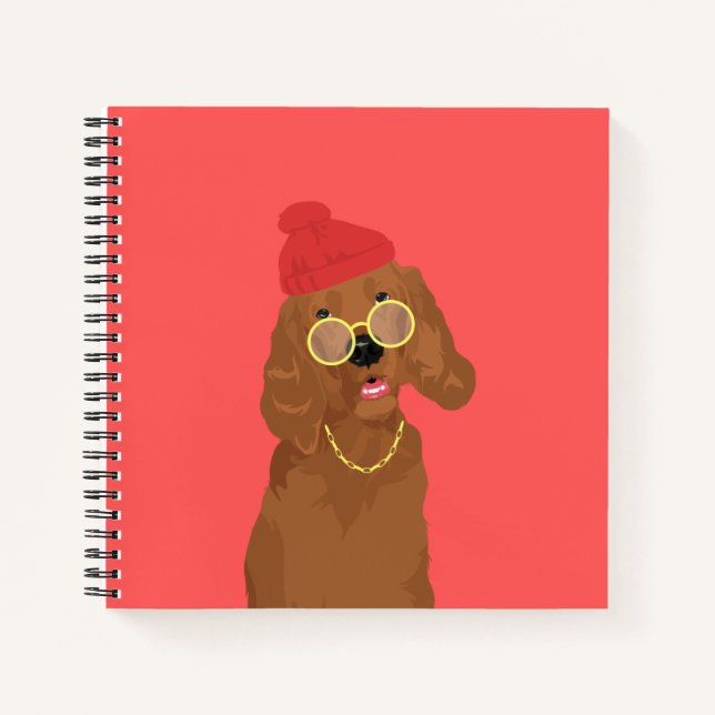 Georgie The Rapper Irish Setter Dog Notebook (Front)