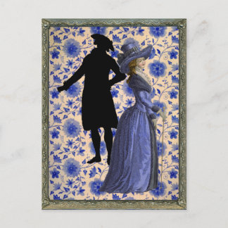 Georgoan Lady with a stick - Blue Postcard