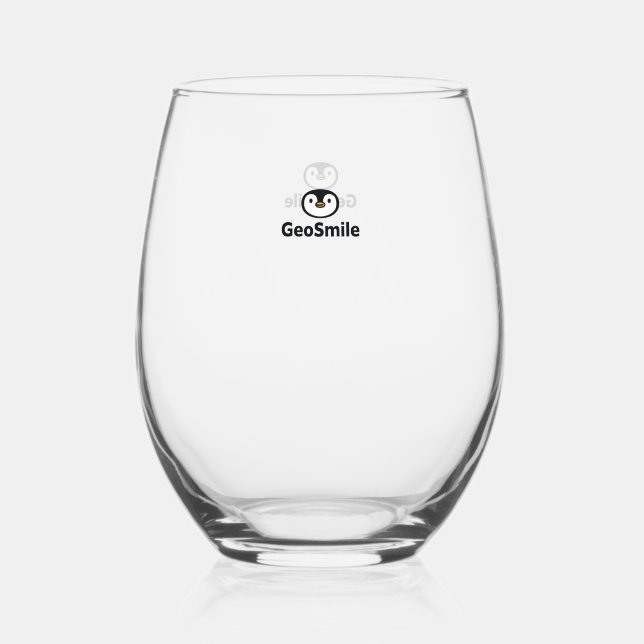 GeoSmile Drinkware Set Stemless Wine Glass (Front)